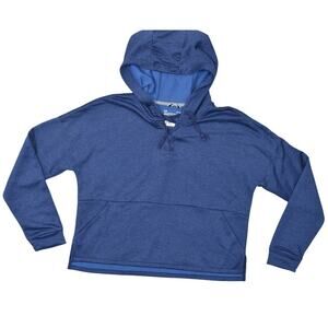 Under Armour Women's L Blue Pullover Sweatshirt Hooded Loose Polyester